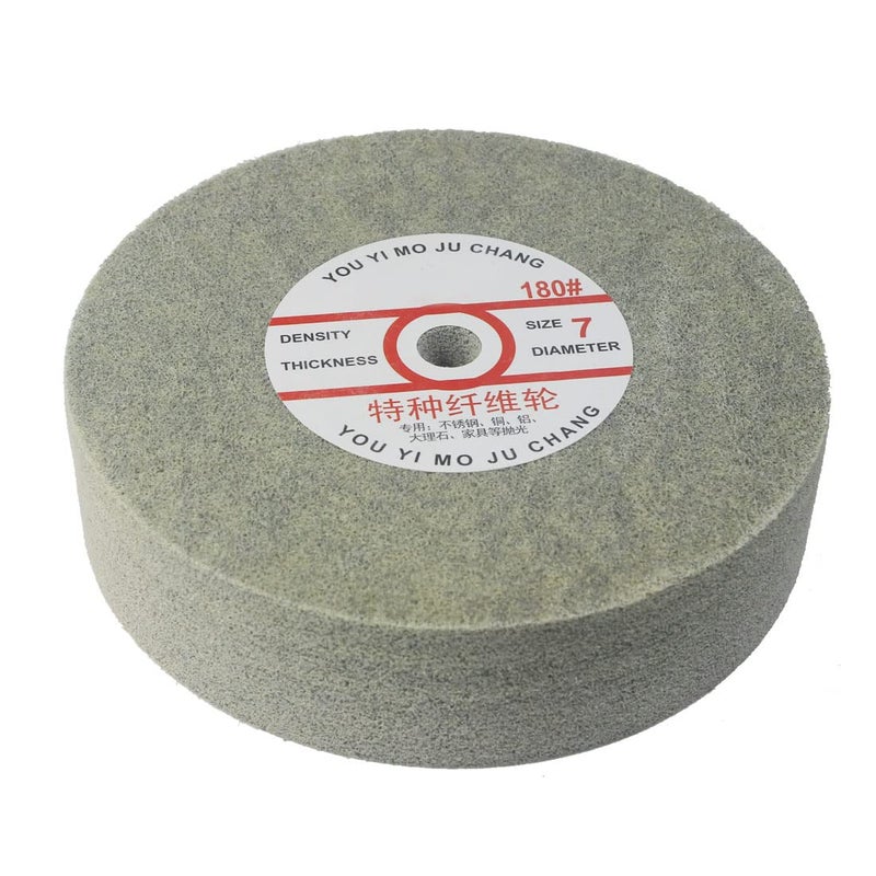 JUNLIXN 8" x 2" Nylon Fiber Buffing Wheel, Extra Thick 180 Grit Abrasive Silicone Carbide Burnishing Wheel with 5/8" Arbor Hole for Bench Grinder (7P) - Image 2